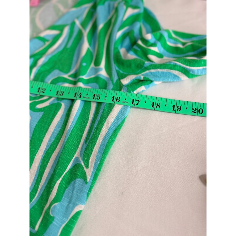 Lilly Pulitzer Wrap Dress Sz‎ M Tropical Abstract Vacation Stretchy Jersey - Picture 5 of 8